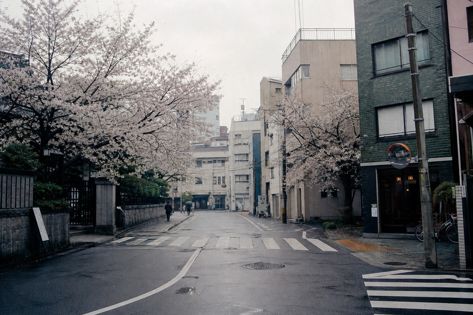 A city street where weather is the subject